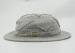 Gray Cotton Fisherman Bucket Hat With Metal Emblem Logo , Mesh Inner Lining