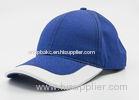 Visor 6 Panels Plain Baseball Caps 100% Cotton Twill With Velcro Back Closure