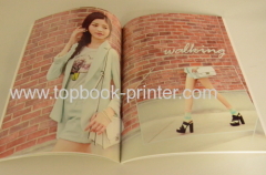 OEM high glossy paper debossed & embossed cover clothes brochure softback book printer