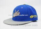 100% Acrylic Adult Snapback Baseball Caps Blue With Gray Brim 22 - 23.6 Inch