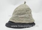 100% Linen Beret Peaked Duckbill Hat Grey Dark Blue With Polyester Lining