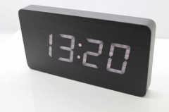 Wall Clock*LED wood clock*Time Date Temperature display*5 Alarms*Ultra-thin shape*Adapter power supply