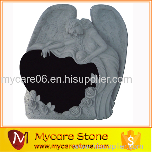 Angel Draped Over Heart Tombstone