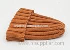 Flexible Woolen / Cotton Winter Beanie Hats Orange For Kids / Children
