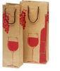 Art Paper / Kraft Paper Wine Bottle Gift Bags with Rope Handle for Advertising / Promotional