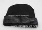 Adults Black Winter Men Beanie Hats Cotton Knitted For Sports 58 CM