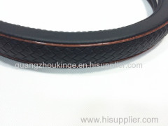 wood hand-weaved rubber molded car steering wheel cover