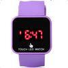 Purple LED Digital Wrist Watch For Girl Plastic Case + Silicone Wristband OEM ODM