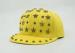 Fashion Flat Bill Yellow Snapback Caps Youth With Metal Star Emblem