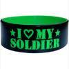 Recycled Big Black Silicone Wristband Bracelet , Silicone Wristbands With A Message