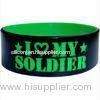 Recycled Big Black Silicone Wristband Bracelet , Silicone Wristbands With A Message