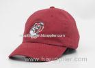 Red Children Baseball Caps Cotton Twill Flat Embroidery 48cm - 55cm