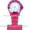 Pink Plastic Fob Nurses Pocket Watch Quartz Analog Movt For Hospital Doctor