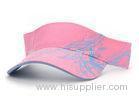 Ladies Velcro Closure Sun Protection Visor Pink Cap Printed Adjustable