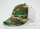 Unisex 6 Panel Camo Mesh Trucker Hats Adjustable For Women / Men