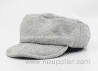 Winter Gray Soft Cotton Military Cap Adjutable Soft Brim , Fashionable Caps For Men