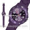 Dark Purple Quartz Movt Silicone bracelet Watch 3ATM For Adult / Ice Jelly Band Watch