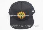 Customized Logo Black Cotton Flat Bill Baseball Caps Weave Patch Embroidery