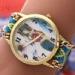 Gril Knitted Strap Geneva Flower Watch For Girls With Stainless Steel Back Colorful