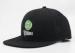 Adult Six Panels Flat Bill Hats Black Snap Back With Front Embroidery