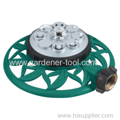 8-Pattern Metal Turret Water Lawn Sprinkler