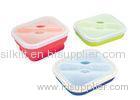 Non - Toxic Green Silicone Lunch Containers For Storage Square or Rectangle Shaped