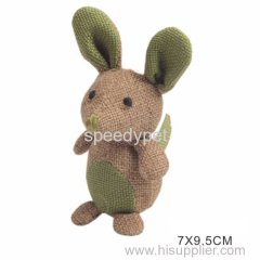 Green Natural Jute Fabric Cat toy Mouse Shape