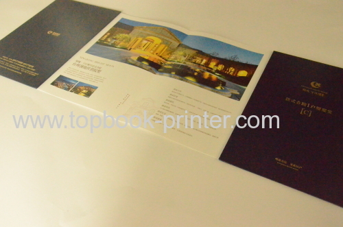 gold stamped hard cover tri-fold booklet