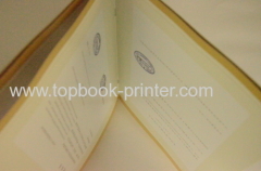 Hot stamped cover saddle stitched certificate introduction brochure