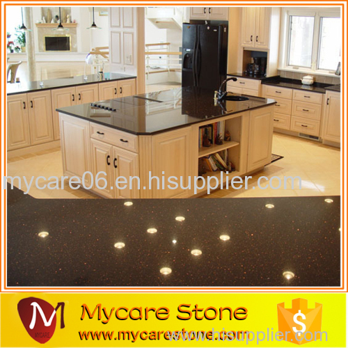 Competitive price black galaxy quartz countertop