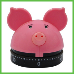 Plastic Cartoon Pig Kitchen Timer