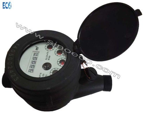 Multi jet Liquid sealed Plastic Water Meter R160 / Class C