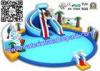 Inflatable Giant Water Park Double Slide For Kids , Resorts With Water Slides