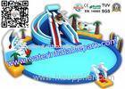 Inflatable Giant Water Park Double Slide For Kids , Resorts With Water Slides