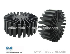 56.5W Philips Modular Passive Black Aluminum Star LED Heat Sink Φ130mm