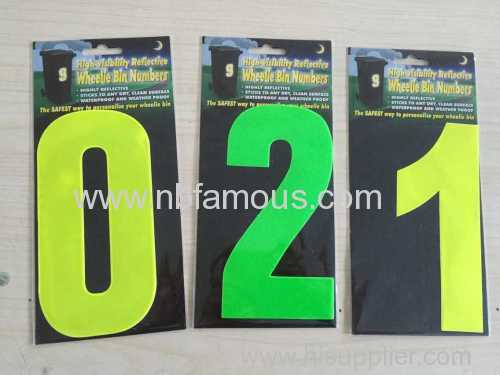 high quality reflective number sticker