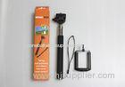 Black Selfie Stick Monopod For Iphone 6 , Aluminum Monopod Selfie Stick Bluetooth