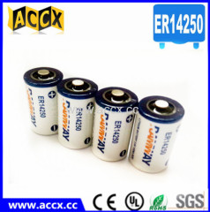 ER14250 3.6v li battery 1200mAh with pins with 10-15 years self life