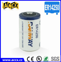 3.6V 1200mAh lithium battery 1/2AA 14250