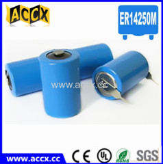 er14250m 3.6v 1000mAh lithium 1/2aa battery