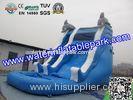 Children Amazing Inflatable Water Slide In Outdoor , Durable Blue Inflatable Water Slide