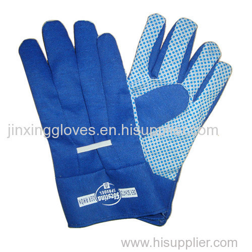 Unisex cotton with PVC dotted garden work gloves