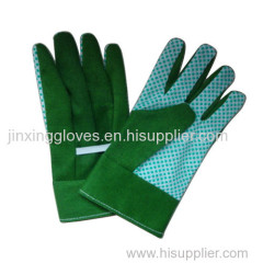 Unisex cotton with PVC dotted garden work gloves