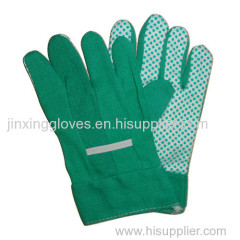 Unisex cotton with PVC dotted garden work gloves