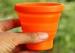 Customized Logo Printed Silicone Folding Cup / Orange silicone portable cup 170ml