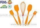 BPA Free Orange Silicone Spatula Set / Silicone Cooking Tools Oil - Resistant