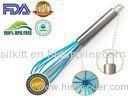 10 Inch Flexible Small Silicone Whisk For Cooking With Stainless Steel