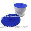 Soft Eco - Friendly 5pcs Blue Silicone Cup Cover / silicone coffee mug lids