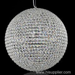 The iron ball crystal hanging lamp LED crystal lamp Led Art Chandelier pendant lamp