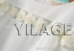 2015 dress factory recomend New Style White Fower Chiffon Blouses for Women